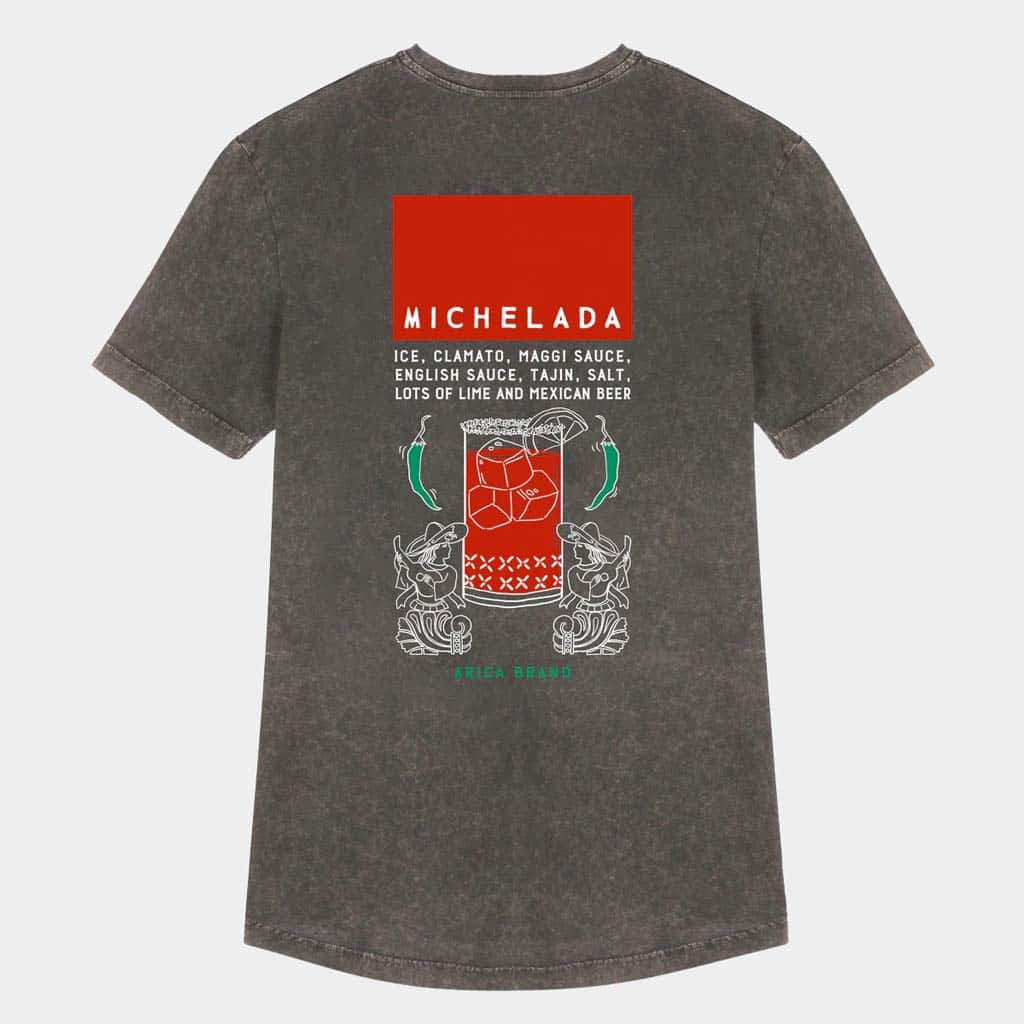 Camiseta Arica Brand Michelada grey washed