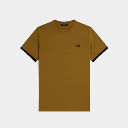 Camiseta Fred Perry M3519 Ringer caramelo oscuro