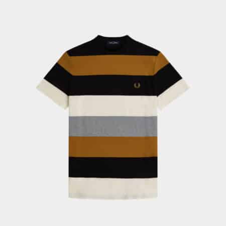 Camiseta Fred Perry M3546 Rayas caramelo oscuro
