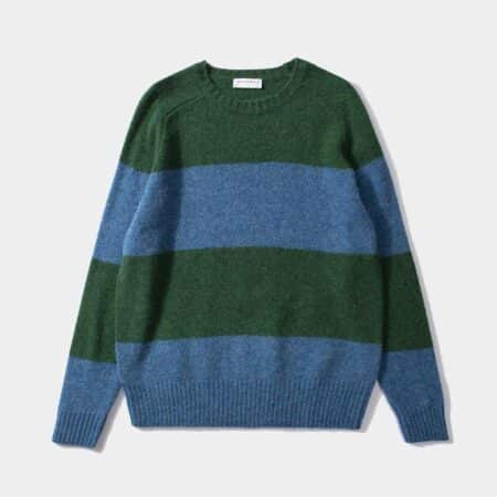 Stripes sweater plain en rayas de colores verde y azul jersey Edmmond Studios