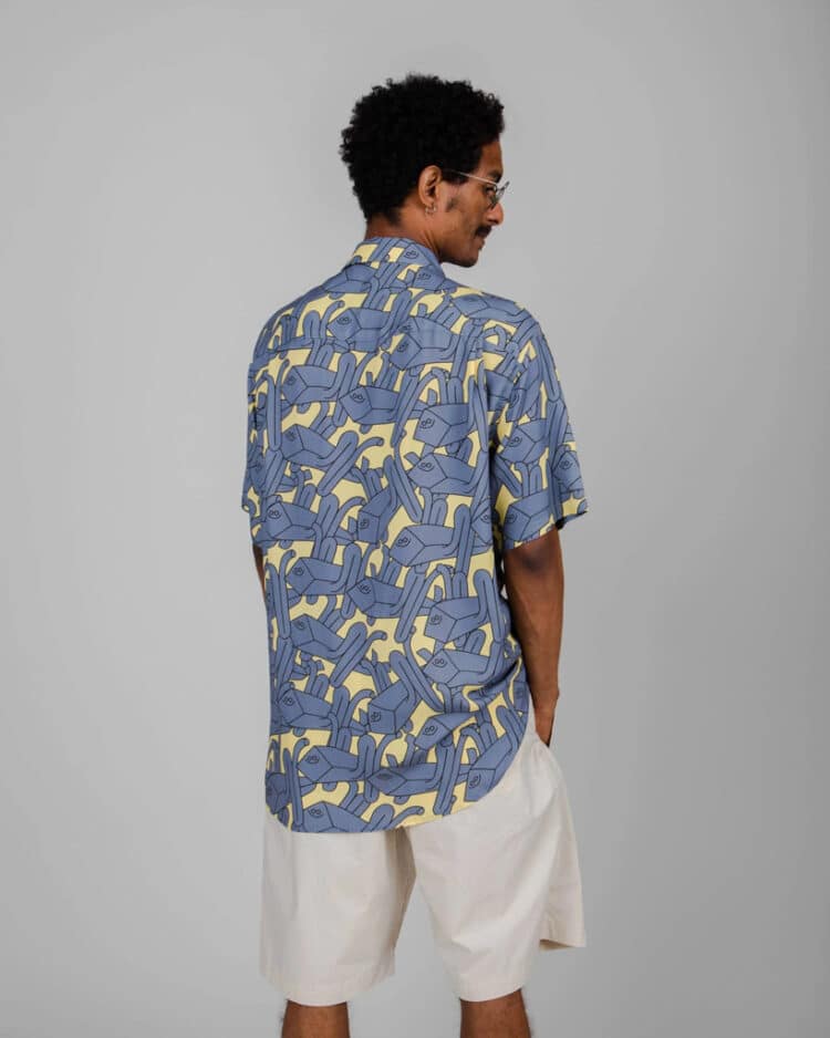 Camisa Aloha Saltapraos lemon Brava Fabrics manga corta